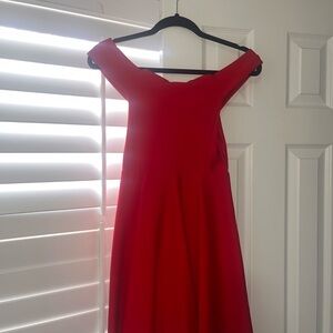 Forever 21 Red Off-the-Shoulder Skater Mini Dress
